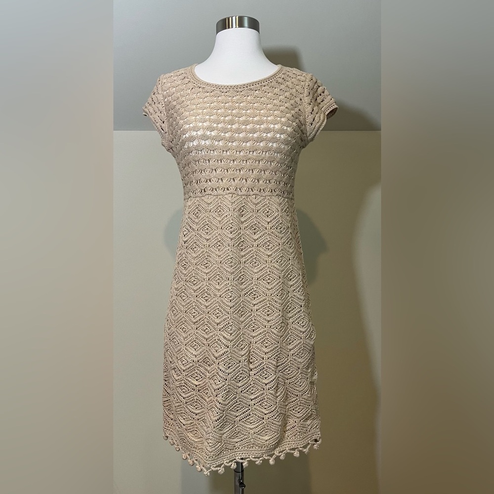 Lilly Pulitzer Beige Crochet Midi Dress